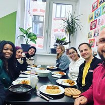 Eating together in the center